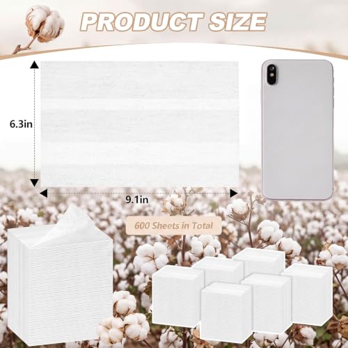 Image of 600 Count Dryer Sheets Bulk Fabric Softener Fresh Cotton Scent Dryer Sheets Naturally Softens and Removes Static Cling, Ideal for Large Households, Sensitive Skin