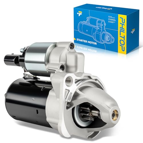 Image of PHILTOP 17975N New Starter Compatible with Audi 2005-2009 A4 2.0T | Starter for 2005-2009 A4 2.0T, 2005-2006 A4 1.8T, 2005 Passat 1.8T, 1.1KW Starter Motor 06B911023A, 06B911023AX, 17975N