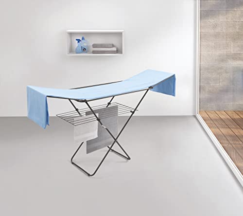 Séchoir à linge à ailes Panarea Onyx Metaltex avec double grille extensible
