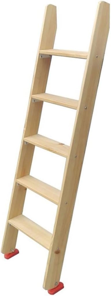 Bunk Bed Ladder, Wood Lofted/Dorm/RV Bunkbed Ladders, with Fixed Hook Bracket & Rubber Non-Slip Ladder feet, for Dorms, Bedrooms, Apartments(4 Step)