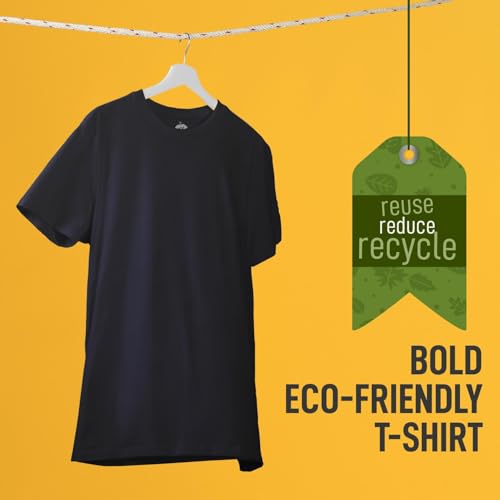 Image of CreativiT Unisex Plain Casual Half Sleeve Round Neck T-Shirt | 100% Recycled Cotton Rich T-Shirt Pack of 1