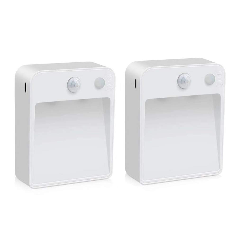 La luz del Sensor, LED portátil Noche la luz, la luz del Armario, con Pilas de la Stick-On, Blanco Caliente LED, inalámbrico de Pared montado para Escalera, Aseo, Armario, 2-Pack