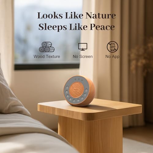 Housbay White Noise Machine with 31 Soothing Sounds, 5W Loud Stereo Sound, Auto-Off Timer, Adjustable Volume, Sleep Sound Machine for Baby, Kid, Adult -Wood Grain - Image 7