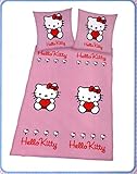 colcha de hello kitty Marca: Sanrio Juego de funda nórdica Sanrio Hello Kitty - 140 x 200 cm + funda de almohada - Edredón doble