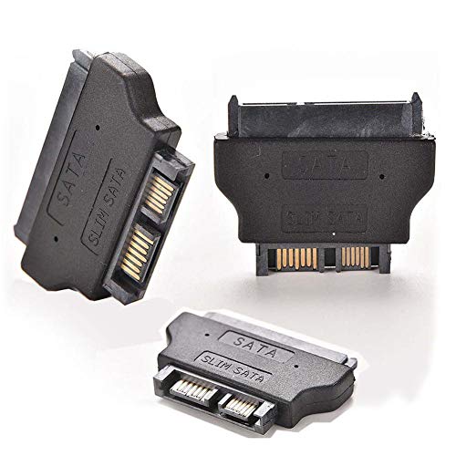 KALEA-INFORMATIQUE Converter SATA 22 points (15+7) female to Mini SATA SlimSATA male, Black, 46mm x 8mm x 34mm