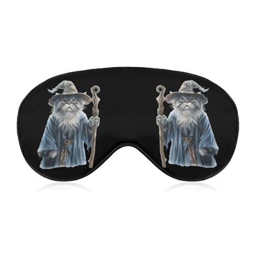 Cat Lovers Lord of The Cats Catdalf Soft Eye Mask with Adjustable Strap Light Blocking Night Sleeping Travel Nap for Men Women