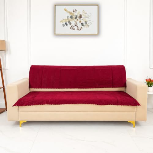 Homerz Premium Costa Velvet Sofa Cover Panel | Luxuriously Soft V...