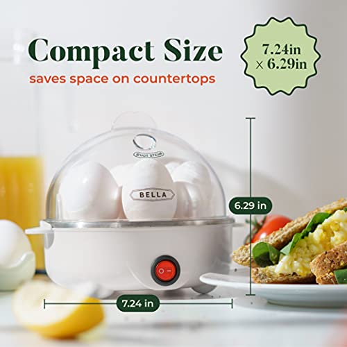 Bella Rapid Electric Egg Cooker And Poacher With Auto Shut Off For Omelet, Soft, Medium And Hard Boiled Eggs - 7 Egg Capacity Tray, Single Stack, White #TOP1