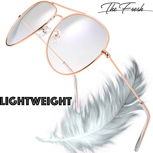 Image of The Fresh Classic Aviator Frame Light Color Lens XL Oversized Sunglasses Gift Box