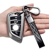 LJMTBKAN for BMW Key Fob Cover with leather lanyard, Compatible with BMW X1 X2 X3 X5 X6 X7 and Series 1 2 3 4 5 6 7 8 Remote Smart Key Protector