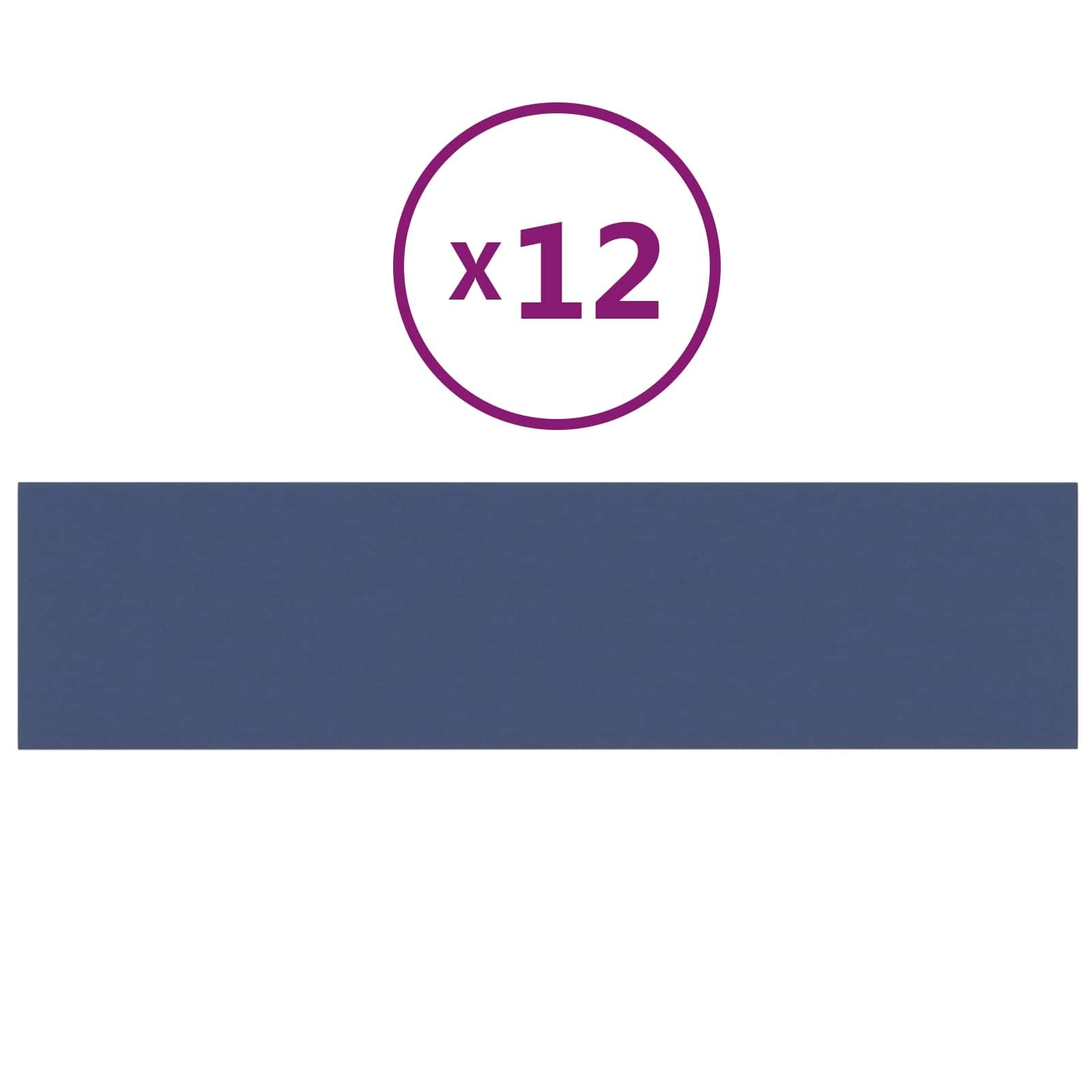 Juego de 12 cabezales de pared de tela azul de 60 x 15 cm para interiores, revestimiento moderno de pared con material de madera, aspecto rectangular, fácil montaje