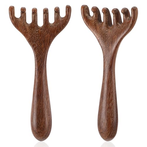 Gjinxi 2PCS Head Massager Scalp, Five Claw Handheld Resin Massage Comb Manual Massage Tools, Head Meridians Massager for Scalp Neck Lymph Relaxation, Portable Acupoint Gua Sha Comb Body Scratcher