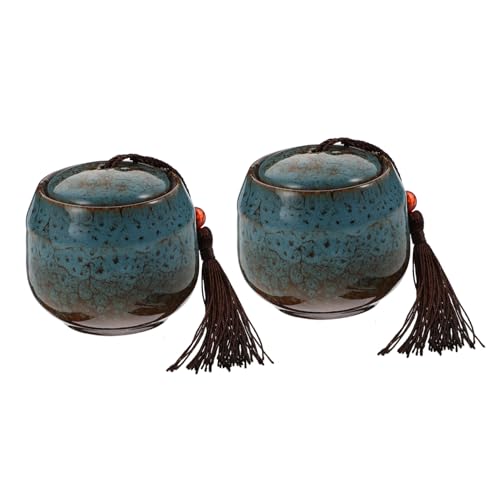 VILLCASE 2 pezzi Barattoli in Ceramica per Candele Te Contenitori Sigillati per Creazione Candele Profumate Vasetti in Stile Moderno e Tradizionale per Decorazioni Feste e Regali