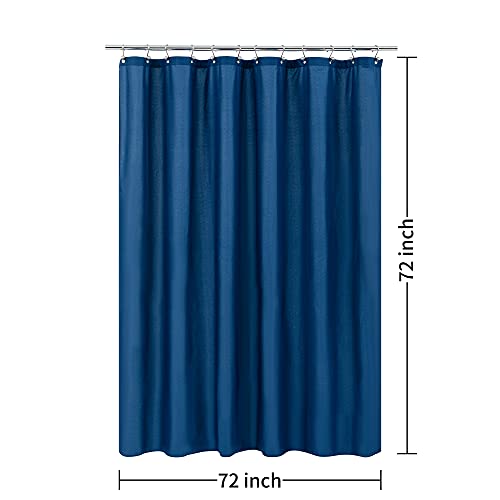 Image of ALYVIA SPRING Waterproof Fabric Shower Curtain Liner - Soft & Light-Weight Cloth Shower Liner, 3 Bottom Magnets, Hotel Quality & Machine Washable - Standard Size 72x72, Navy Blue
