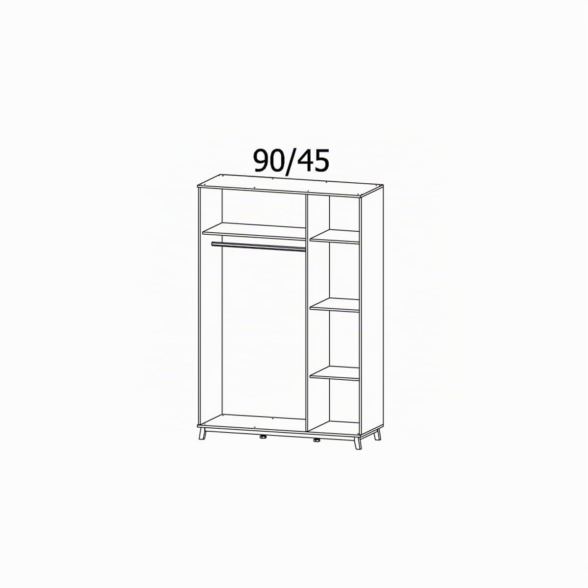 Rauch Möbel Carlsson, Kleiderschrank, Farbe Weiß, Breite 136 cm | Schrank, Kinderkleiderschrank, 3-türig, für Schlafzimmer, Kinderzimmer, Babyzimmer, Garderobe, Flur