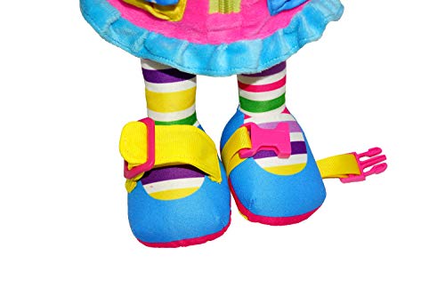 June Garden JG170 15.5 Inch Dressy Friends Belle - Educational Stuffed Plush Doll For Kids And Toddlers 2 Years And Up - Montessori Buckle Soft Toy thumb #2
