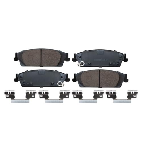 Image of Detroit Axle - Rear Ceramic Brake Pads for 2014-2018 Chevy Silverado 1500 | GMC Sierra 1500, 15-20 Tahoe Yukon Suburban Cadillac Escalade ESV, 2019 Silverado 1500 LD Sierra 1500 Limited Brake Pads
