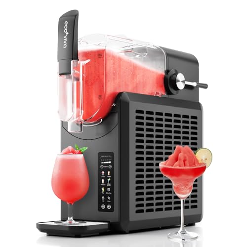 Ecoviva Slushie Machine 88 oz Color-Screen Slushy Machine, Professional Frozen Drink Maker, Flashfreezing Technology, No Ice Needed, 5 Preset Settings, Margarita, Cocktails, Milk Shake, Frappé, Black by Ecoviva - Used condition - US$233.69