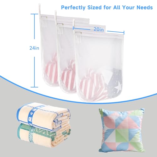 Image of GOGOODA 3 Pack Delicates Laundry Bags, Fine Mesh Wash Bag with Hanging Loop