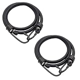 Dianrui 2PCS Black 40" Bungee Cords with Hooks(10mm),Heavy Duty Bungee Ropes Straps Fit for Bikes,Ca