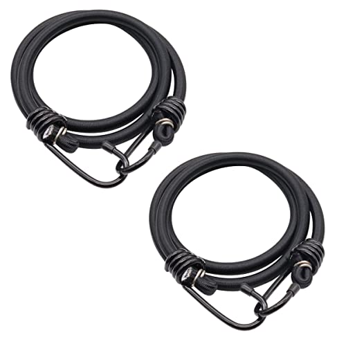 Dianrui 2Pcs Black 40" Bungee Cords With Hooks(10Mm),Heavy Duty Bungee Ropes Straps Fit For Bikes,Car,Caravan Etc K-017-40 #TOP15