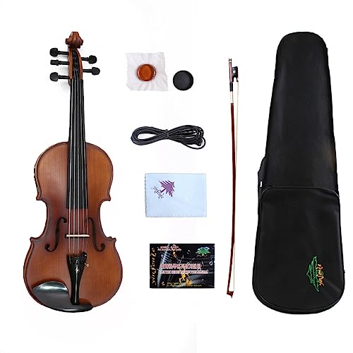5 String Electric violin Maple Spruce Wood Acoustic Violin Ebony Fittings 4/4 Blue color (brown)