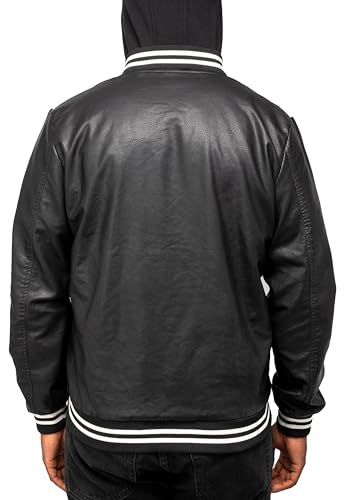 Image of X-Ray Men's Slim Fit Faux-Leather Moto Jacket with Removable Hood