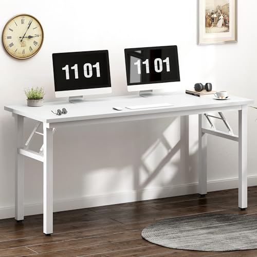 Image of Need 55 inches Computer Desk Office Desk Folding Table with BIFMA Certification Computer Table Workstation,White AC5DW-140