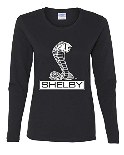 Shelby Cobra Women's Long Sleeve Tee American Classic Muscle Car Ford Mustang Black S