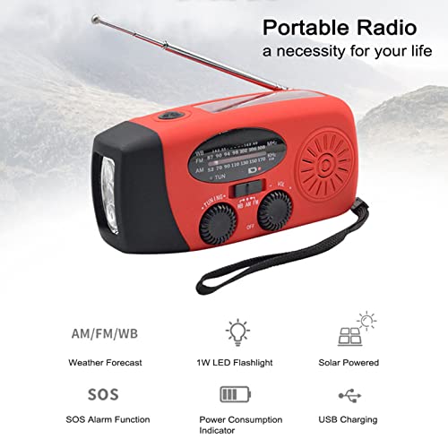 lifcasual Rádio portátil com lanterna AM / FM lâmpada de leitura NOAA Weather Fonte de energia móvel