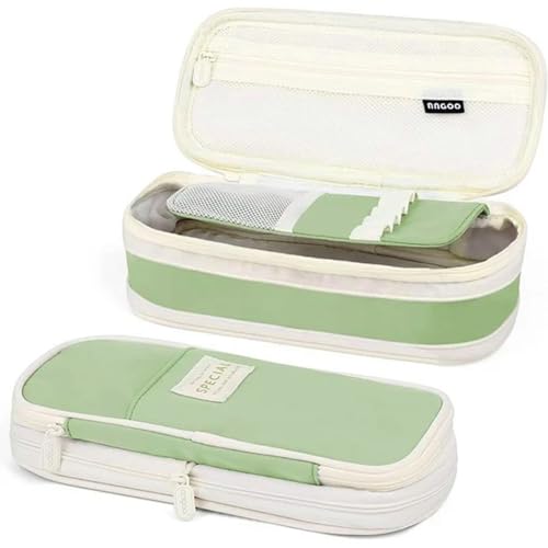 Image of INOVERA (LABEL) Polyester Pencil Pouch for Boys, Girls - School College Students Stationery Pen Holder Pouches (Green)