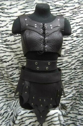 Medieval genuine NAPA Textured Leather Woman medieval armour re-enactment leather