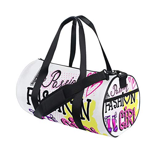 ZOMOY Bolsa de Deporte，Pasión Fashion Girl Fancy Girlish T，Nuevo Cilindro de impresión Bolsas de Ejercicios Bolsa de Viaje Equipaje Bolsa de Lona