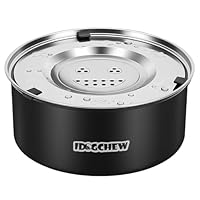 IDOGCHEW Gamelle Anti Éclaboussure Chien 3L Noir, Gamelle Eau Chien en Acier Inoxydable, Bol Anti-Goutte avec Couvercle Anti-Débordement et Anti-Renversement