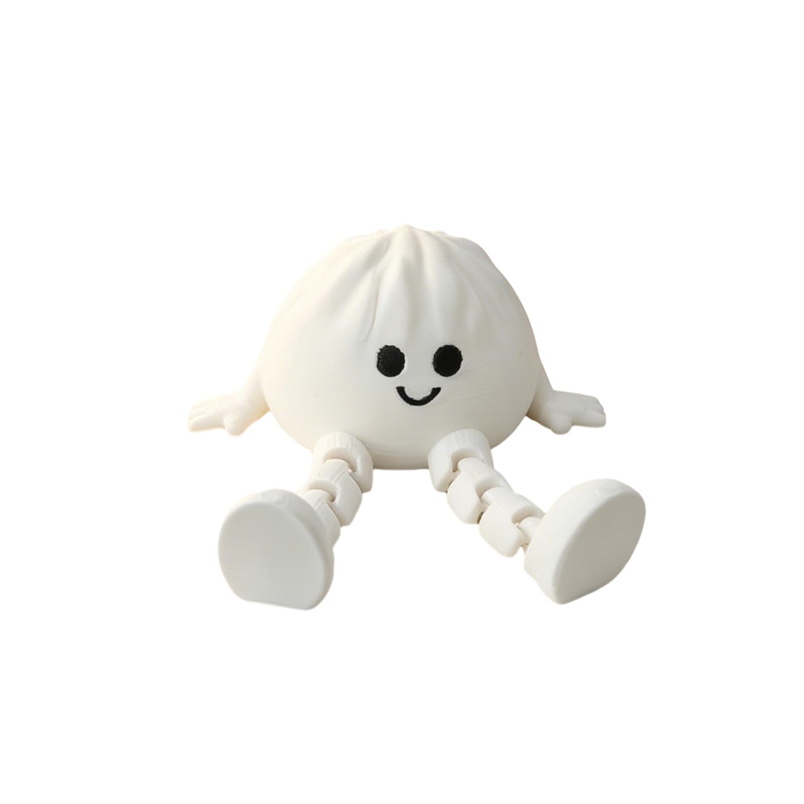 Virelynx 3D Printed Steamed Bun Fidget Toy – Funny Bun Figurine with Movable Joints, Desktop Stress Relief Toy for Home Office