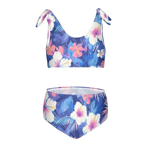 Banner Girl 2 Piece Kids Bikini Set Scoop Neck Swimsuit Swimming Suits Cute Shoulder Strap