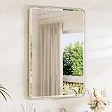 TETOTE Brushed Nickel Bathroom Mirror for Over Sink 24 x 36 Beveled Edge Tempered...
