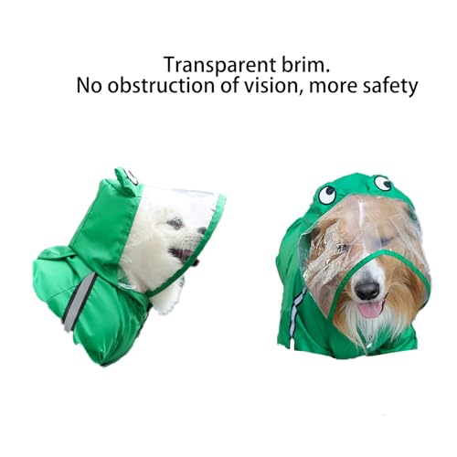 Hunderegenmantel Vierbeiner, wasserdichte Hundekleidung große Hunde, Golden Retriever Regenmantel, Kompakt Verstaubar, Leicht zu Reinigen, Waschbar(Brust 58cm, Rücken 41cm, Bein 28cm, Grün)
