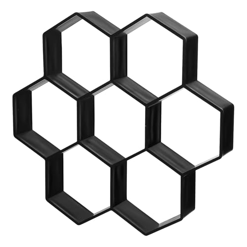 Generic Molde para Baldosas Hexagonales de Plástico Negro, Molde para Adoquines de Jardín y Césped, Reutilizable y Fácil de Usar para Proyectos de Pavimentación