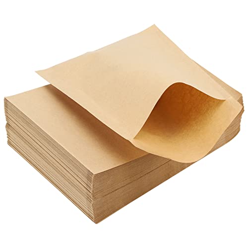200 Pcs Kraft Paper Cookies Bags - Unbleached Small Paper Bakery Bags for Treats, Baked Snacks, Pastry, Bread (4.7x6.3 Inch)