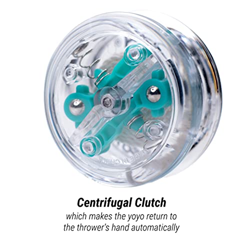 yomega the original brain - professional yoyo for kids and beginners responsive auto return yo yo best for string tricks  extra 2 strings amp 3 month warranty clear