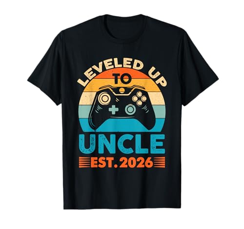 Vintage Leveled Up to Uncle Est. 2026 Promoted to Uncle 2026 T-Shirt