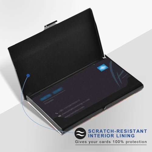 KLL Cartoon Dinosaur with Fire Ultra-Thin Pocket Business Card Holder with Leather and Stainless Steel Credit Card case for Business Meeting Use tarjetero para Hombres2