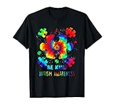 Be Kind Puzzle Pieces Tie Dye Autism Awareness T-Shirt
