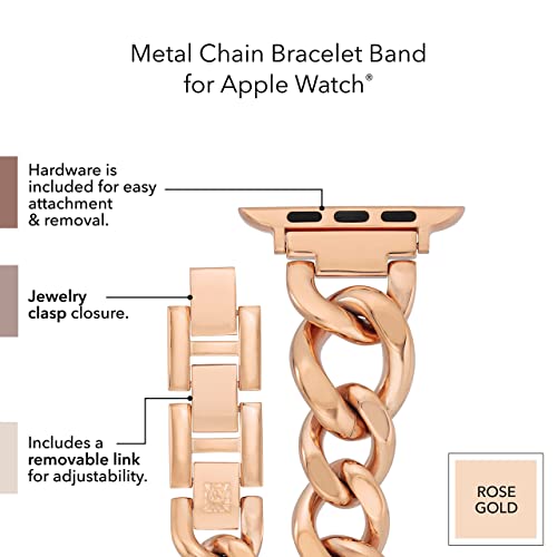 Image of Anne Klein Fashion Chain Bracelet for Apple Watch, Secure, Adjustable, Apple Watch Replacement Band, Fits Most Wrists