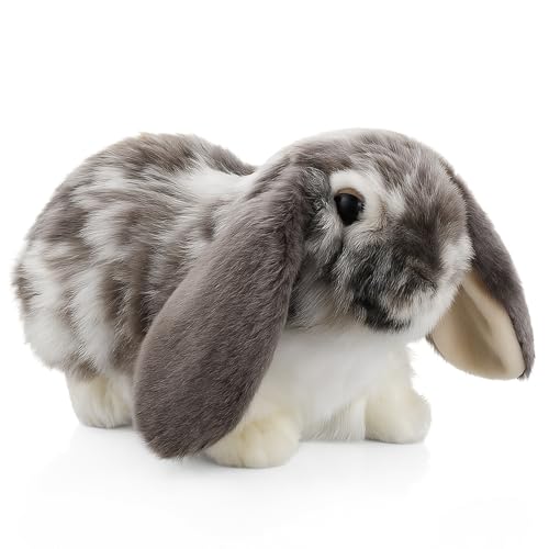 JolliLudo Eater Dutch Lop Eared Rabbit Ornament Cute Stuffed Animal Fluffy Rabbit Animal Realistic Bunny Cute Stuffed for Xmas Gift Bedtime Snuggling...