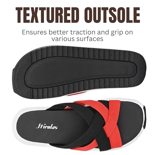 Image of Hirolas Men's Strappy Flip-Flop Slider Slippers