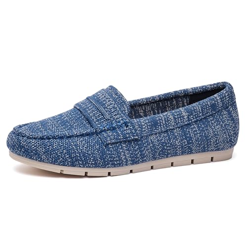 Image of Cvistpieo Loafers for Women Comfortable Dressy Casual Work Flats Lightweight & Breathable Slip On Walking Shoes Knit