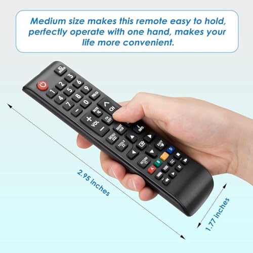 Image of Samsun.g Compatible Samsung TV Remote Control Replacement | Universal for LCD LED OLED QLED UHD HD Plasma Smart Hub TVs | Hotkeys & Easy Setup | Black