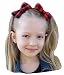 Girls Lumberjack Big Hair Bow Set of 2 Matching Clips Buffalo Plaid Checkered Red Black